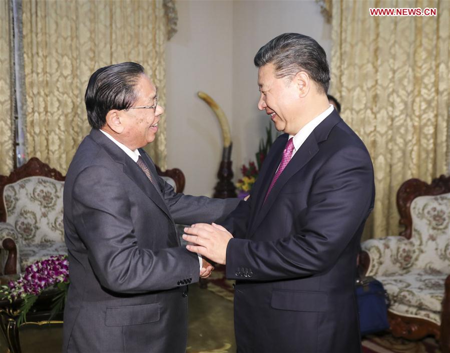 LAOS-CHINA-XI JINPING-FORMER LAO PRESIDENT-MEET