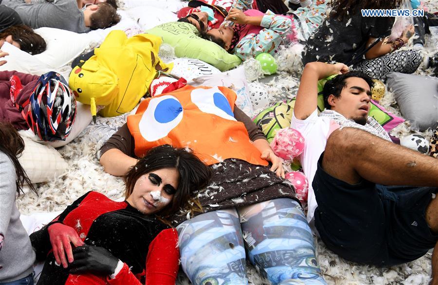 U.S.-SAN JOSE-PILLOW FIGHT