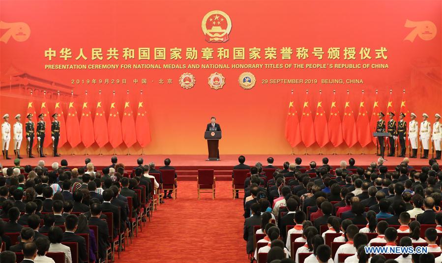 CHINA-BEIJING-NATIONAL MEDALS AND HONORARY TITLES-PRESENTATION CEREMONY (CN)