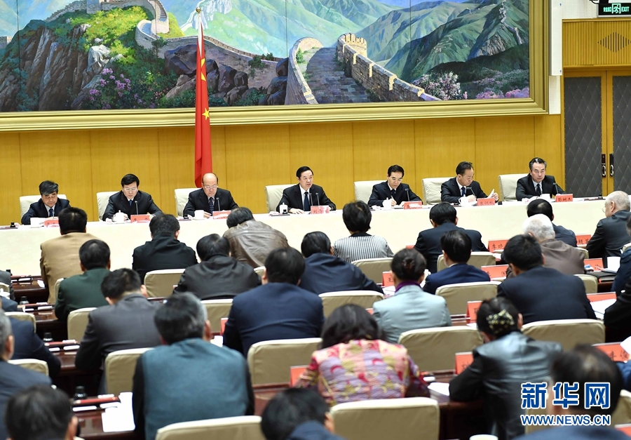 1月13日，中共中央政治局委員、中宣部部長、全國&ldquo;掃黃打非&rdquo;工作小組組長劉奇葆在北京出席第三十次全國&ldquo;掃黃打非&rdquo;工作電視電話會議。新華社記者 李濤 攝