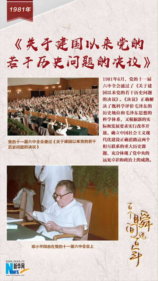1981，《關于建國以來黨的若干歷史問題的決議》