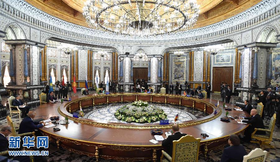 9月12日，上海合作組織成員國元首理事會第十四次會議在塔吉克斯坦首都杜尚別舉行。國家主席習(xí)近平出席會議并發(fā)表重要講話。新華社記者馬占成攝 