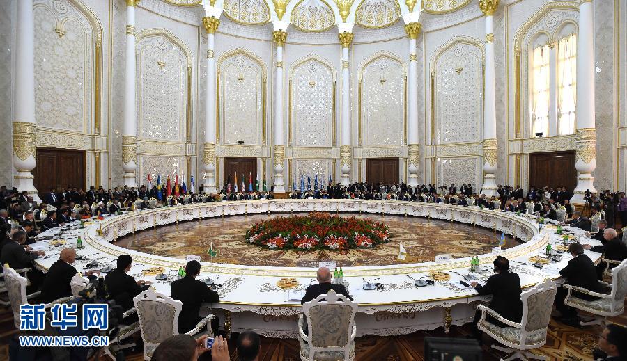 9月12日，上海合作組織成員國元首理事會第十四次會議在塔吉克斯坦首都杜尚別舉行。國家主席習近平出席會議并發(fā)表重要講話。新華社記者馬占成攝 