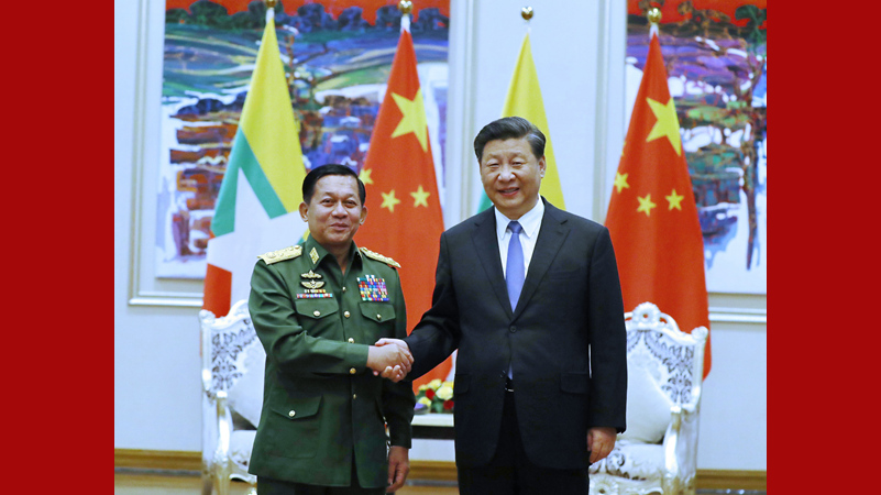 習(xí)近平會(huì)見緬甸國防軍總司令敏昂萊